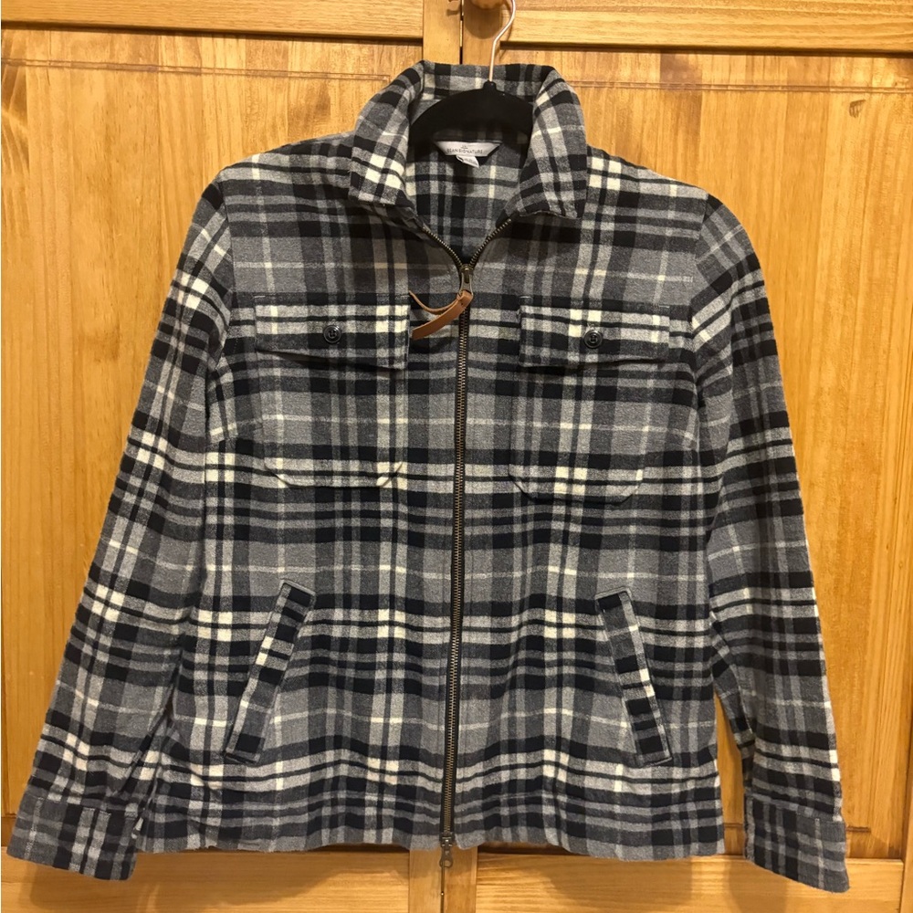 L.L. Bean signature Plaid Jacket - Gray and Black